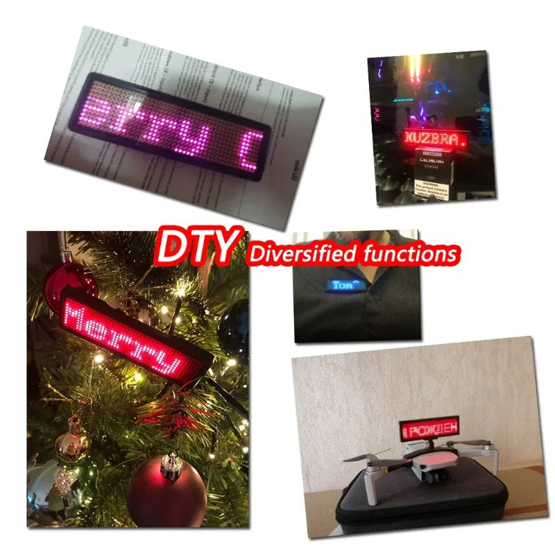 Rechargeable Bluetooth LED Name Tag – Scrolling Message Badge LED Name Badge Babs