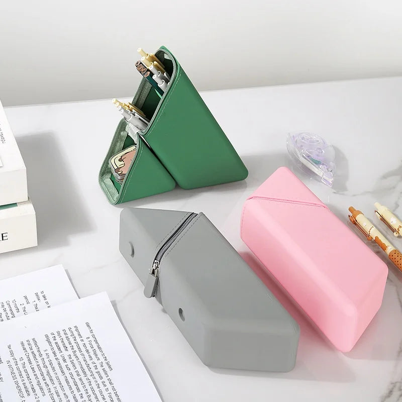 Aesthetic Zipper Pencil Case with Hidden Pocket | Silicone Pencil Case Babs