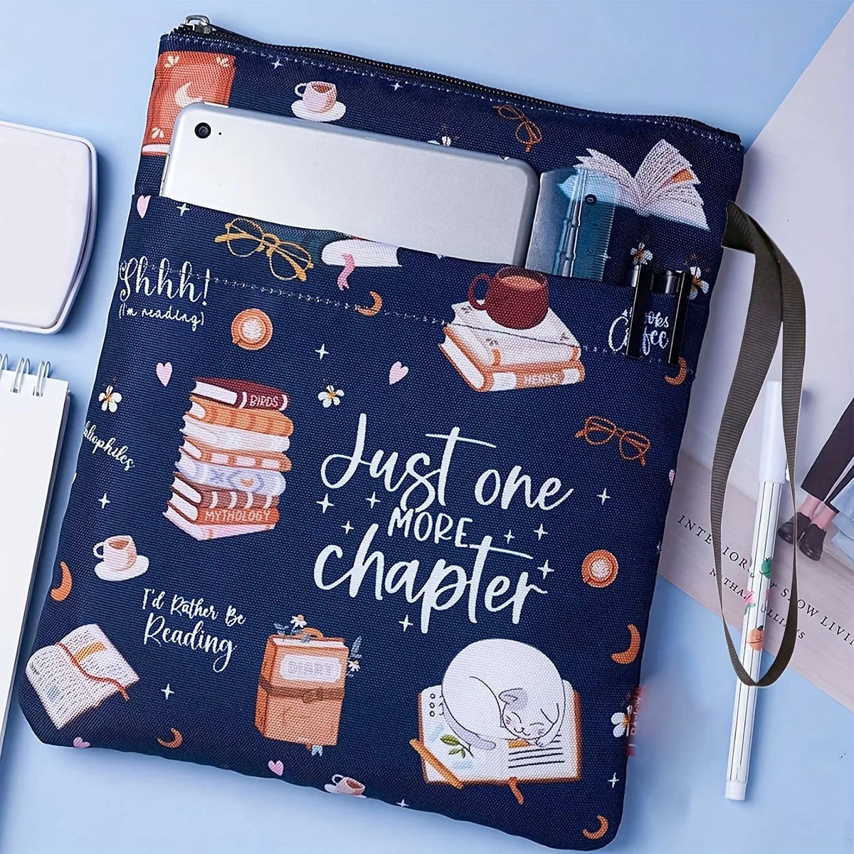 "Just Another Chapter" Zippered Paperback Book Cover + Pocket Zippered Book Cover Babs