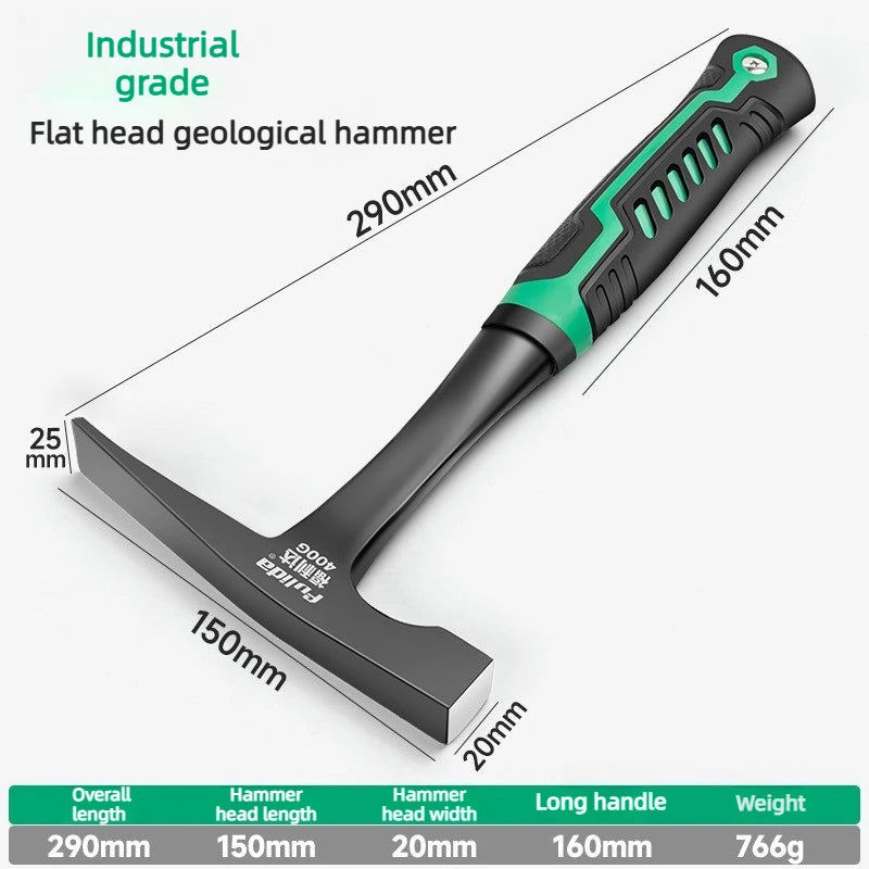 Geology Prospecting Hammer – Integrated Pick Head, Rock Sampling Geology Prospecting Hammer Babs S - flat
