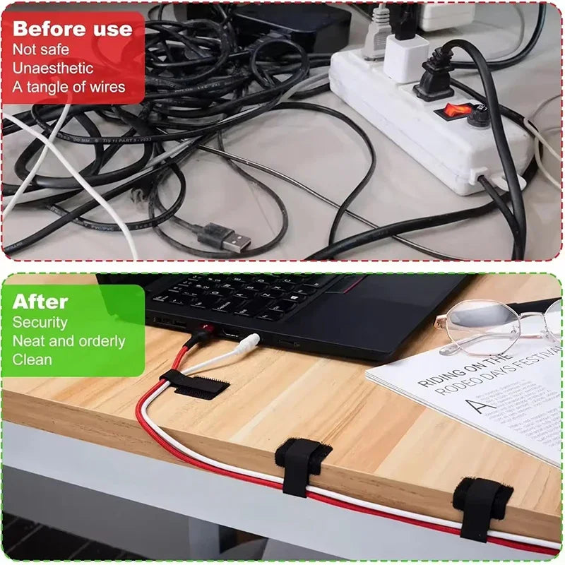 Self-Adhesive Reusable Cable Ties & Cord Holders 10-20 Pcs Cable Cord Organizer Babs