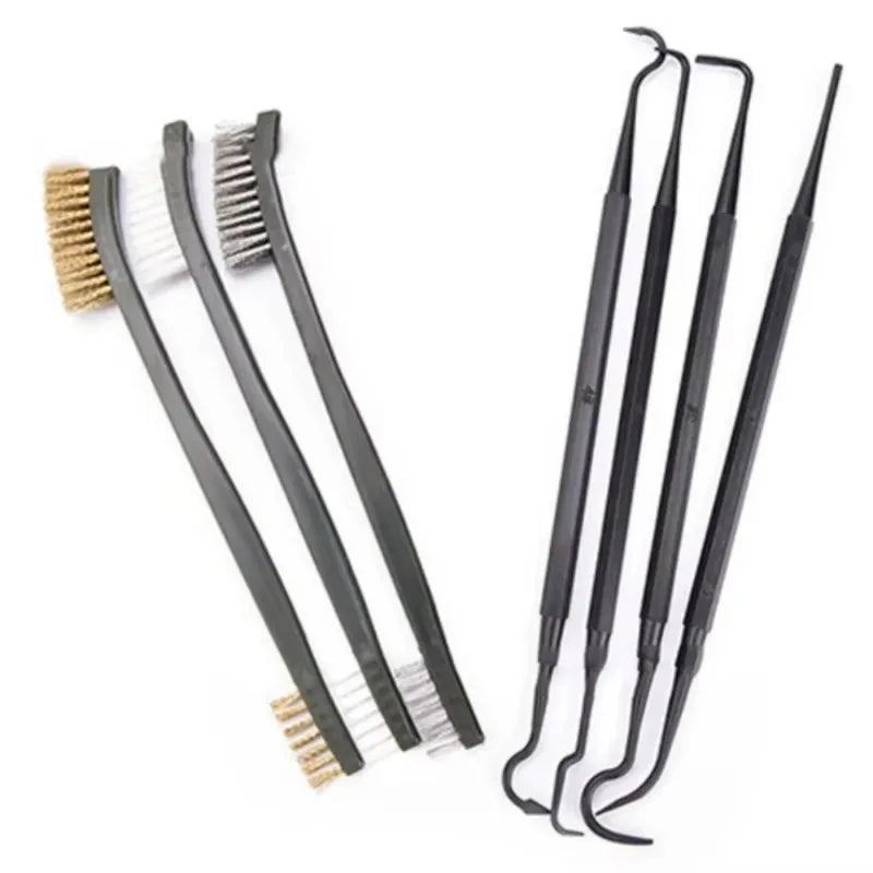 Car Detailing Brush Kit – 3 Wire Brushes & 4 Nylon Picks Car Detailing Brush Set Babs
