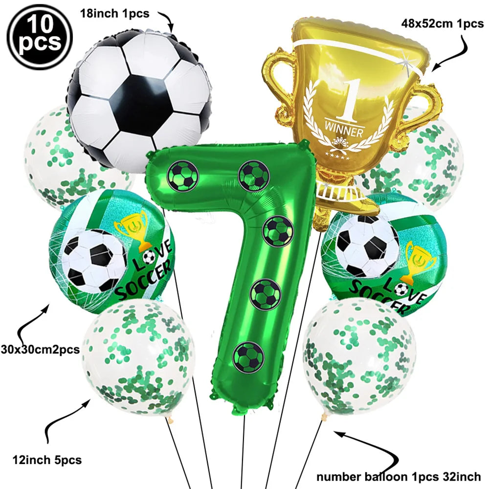 Soccer Party Balloon Kit – Football Birthday Decoration Set Party Balloon Kit Babs A Number 7 As pictures show