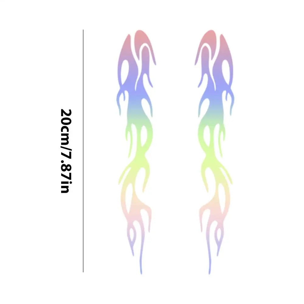Flame Reflective Waterproof Stickers for Motorcycle & Car Motorcycle Car Decal Babs Colorful