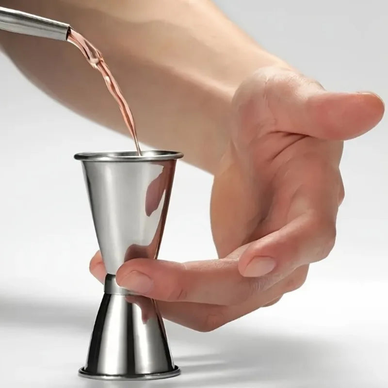 2Pcs Stainless Steel Dual Shot Jigger Cocktail Measure Cup Cocktail Jigger Set Babs