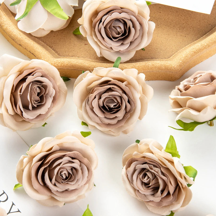 Silk Artificial Rose Heads 5/10pcs – Wedding & DIY Décor Artificial Flower Heads Babs
