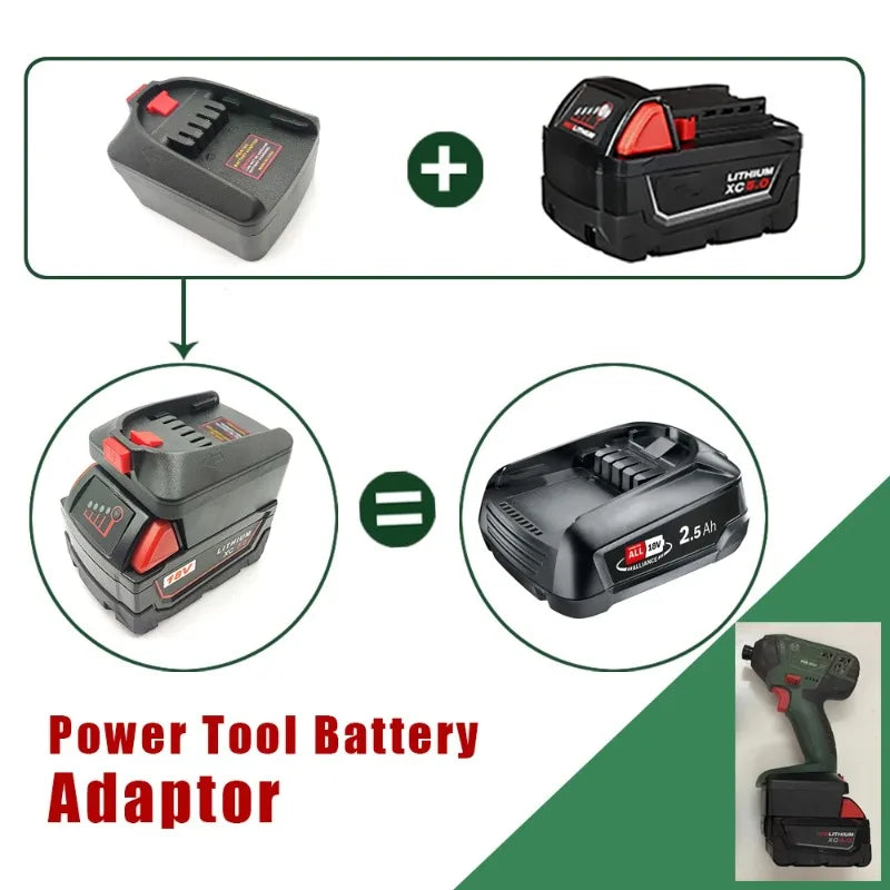Milwaukee M18 to Bosch PBA 18V Battery Adapter Converter Battery Adapter Babs