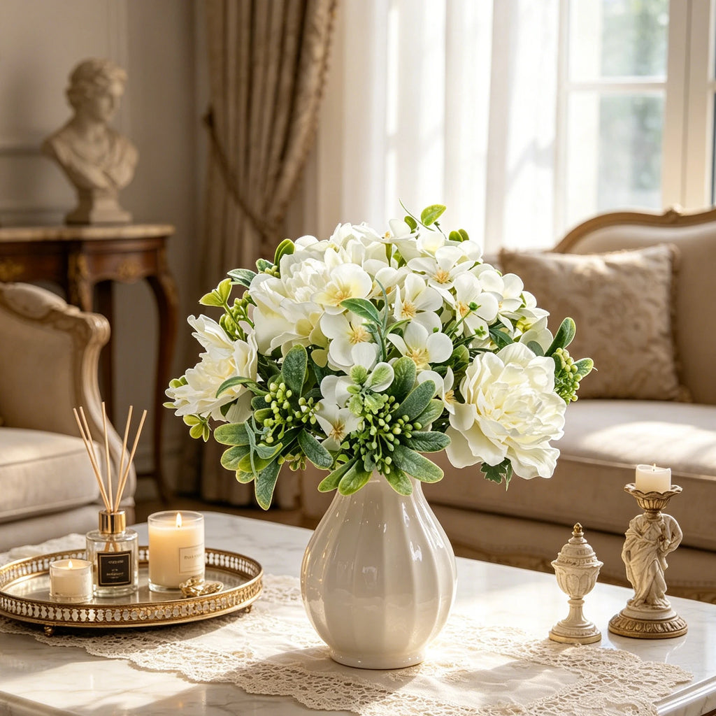 Artificial Silk Peony Rose Bouquet – Wedding & Home Décor Artificial Flower Bouquet Babs