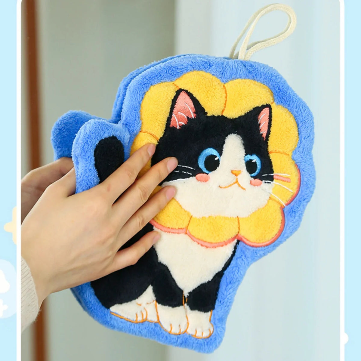 Cat Hand Towels – Microfiber Coral Fleece with Hanging Loop Microfiber Hand Towel Babs