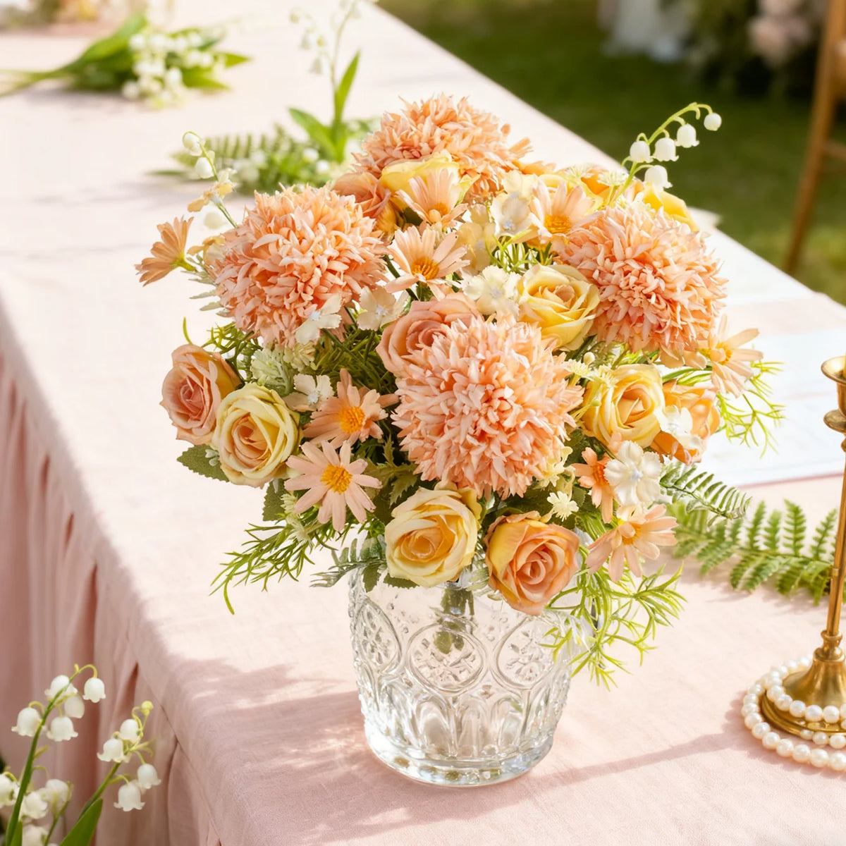Artificial Silk Roses & Hydrangeas Bouquet – Wedding Home Decor Artificial Flower Bouquet Babs