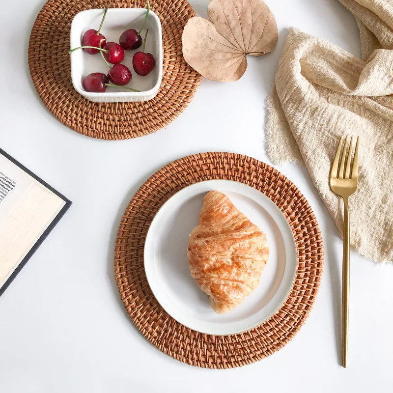 Handcrafted Round Rattan Placemats & Coasters – 8–20cm Rattan Placemat Coaster Babs