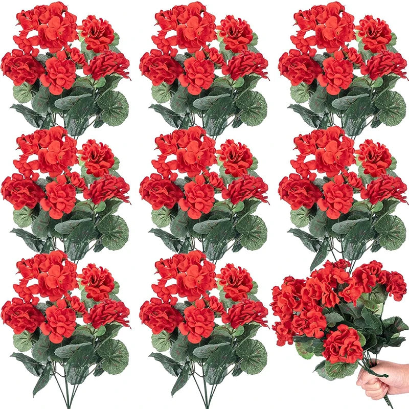 35cm Red Artificial Silk Geranium – Wedding & Home Decor Artificial Silk Flower Babs