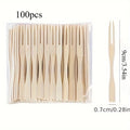 100 Pcs Bamboo Disposable Mini Dessert & Fruit Forks Disposable Bamboo Forks Babs 100pcs