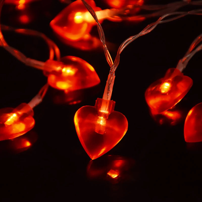 Red Heart LED Fairy String Lights 1.5M – Love Garland Décor LED String Lights Babs