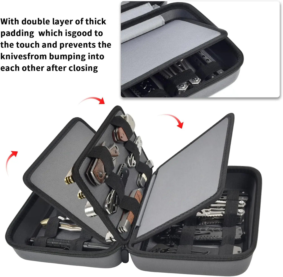 Pocket Knife Display Case – 32-Slot Folding Knife Organizer Knife Display Case Babs