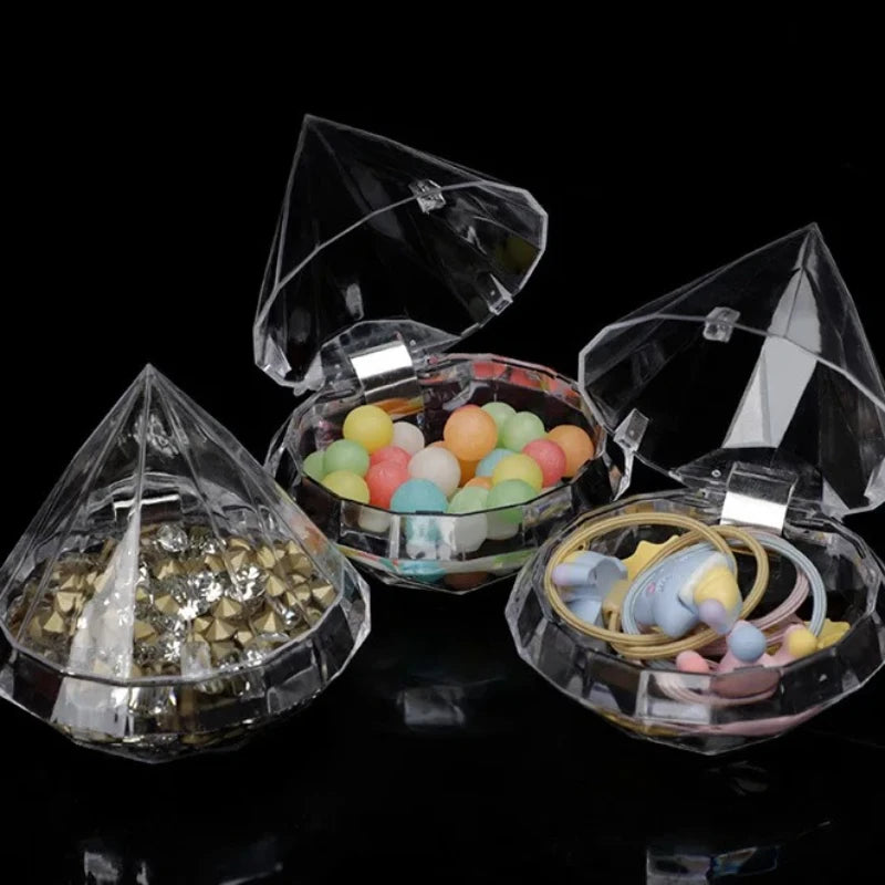 12pcs Diamond Clear Candy Boxes – Wedding & Party Gift Jars Party Favor Boxes Babs