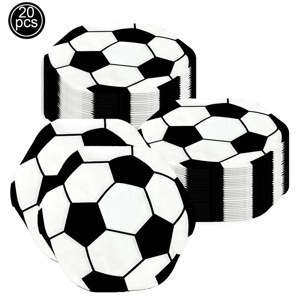 Soccer Football Party Supplies – Plates, Cups, Napkins & Runner Party Tableware Set Babs napkins