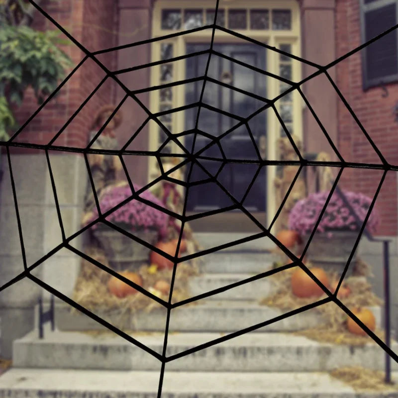 Giant Stretchy Halloween Spider Web Decoration – Black & White Halloween Cobweb Decoration Babs
