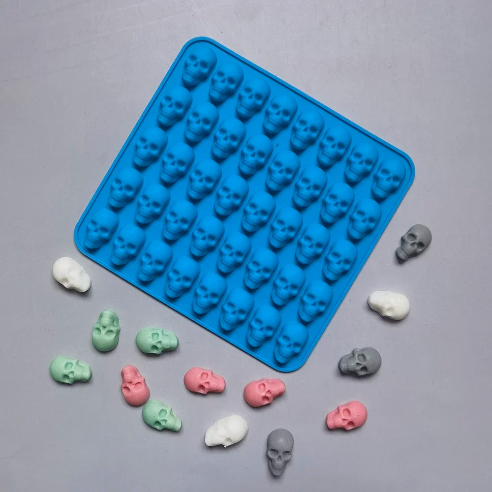 40-Hole Skull Silicone Mold – Ice, Candy & Chocolate Silicone Baking Mold Babs
