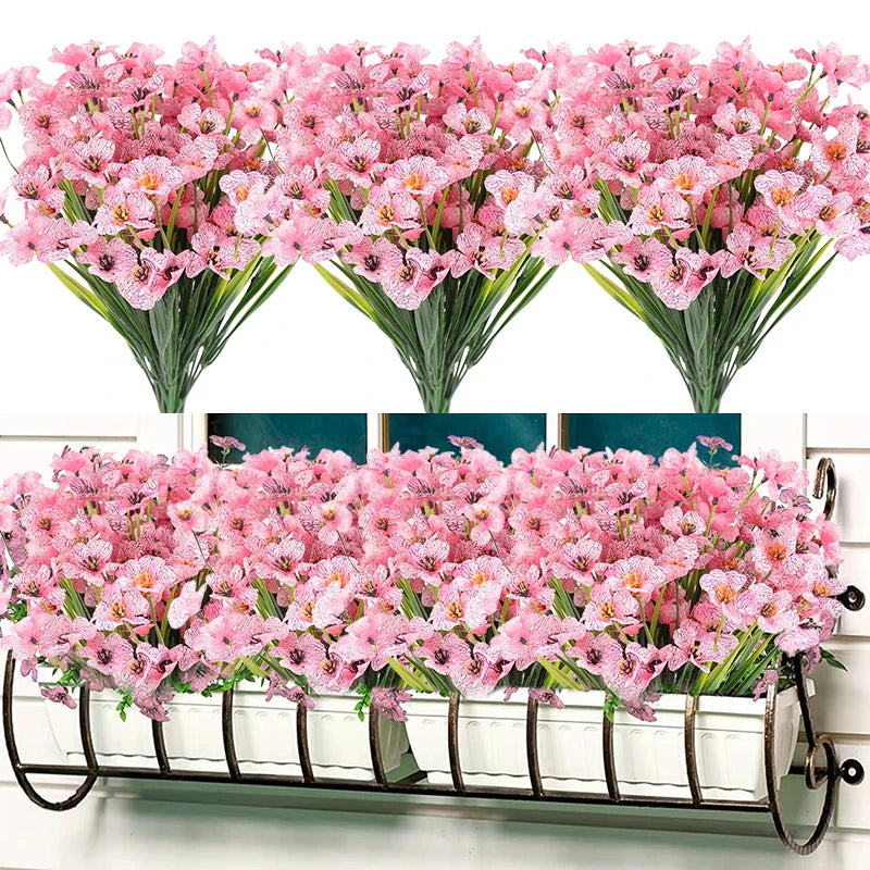 18-Head Violet Artificial Flower Bouquet – Home & Wedding Décor Artificial Flower Bouquet Babs