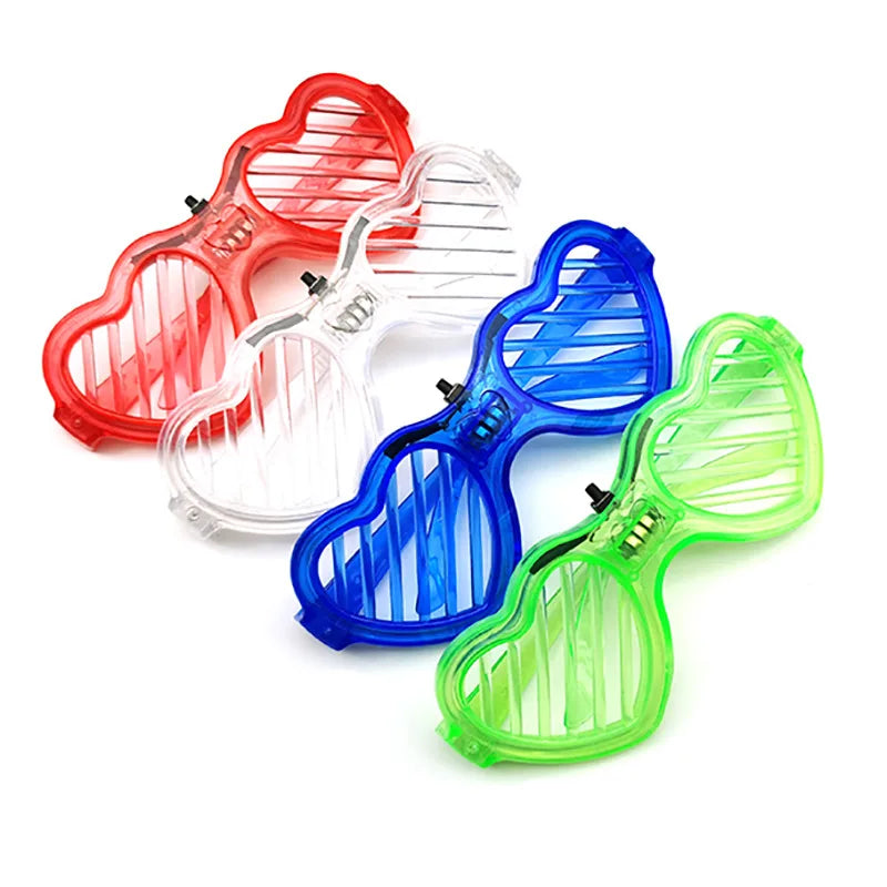 20-Pack LED Heart Shutter Shades Glow Glasses for Parties LED Party Glasses Babs