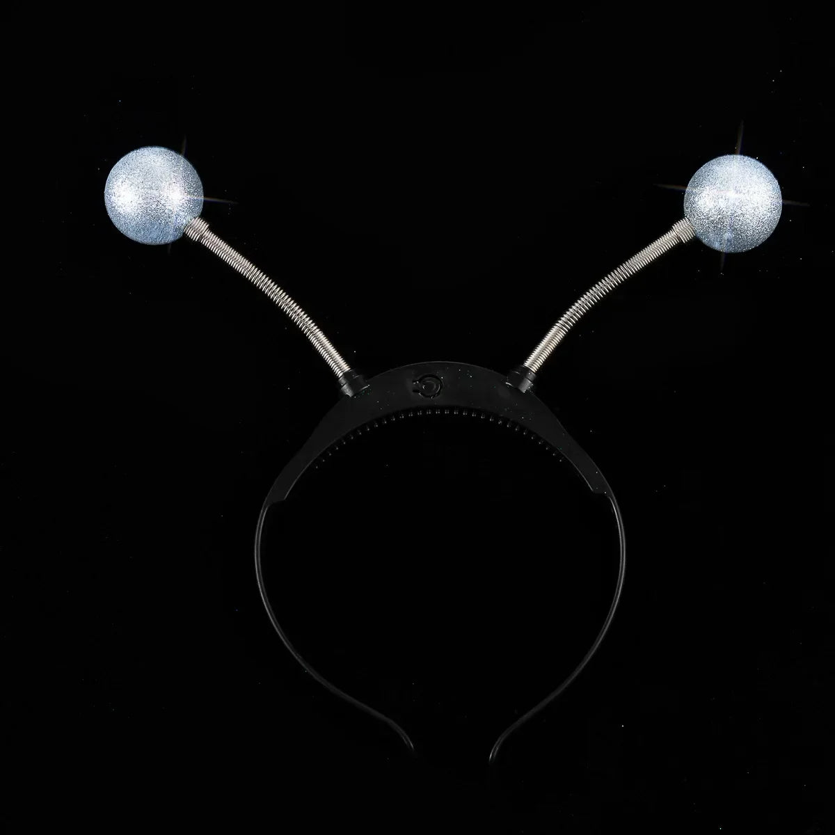 LED Alien Antenna Headband with Glitter – Glow Party Set LED Costume Headband Babs silvery