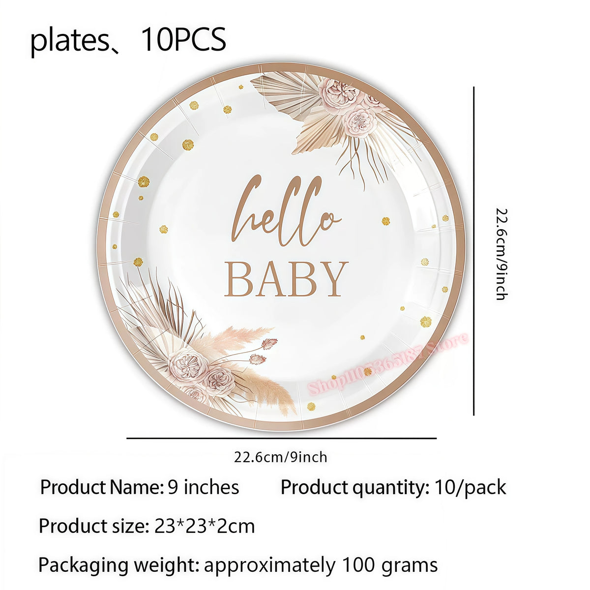 Hello Baby Gender Reveal Party Kit – Balloons, Banner & Decor Party Decoration Kit Babs 10pcs 9inch Plates others