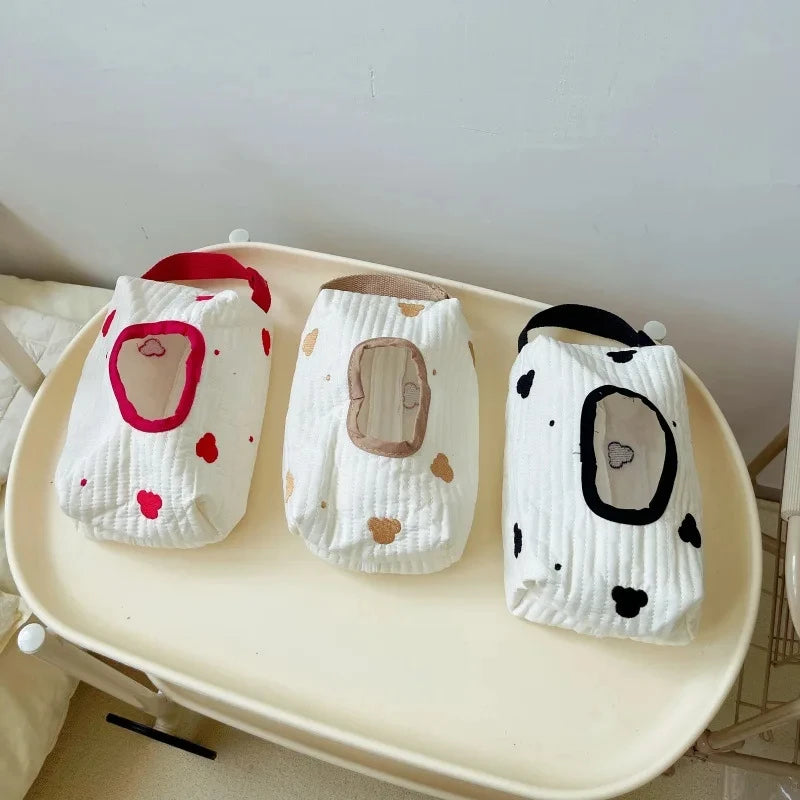 Cartoon Bear Tissue & Wet Wipes Hanging Bag – Car Organizer Tissue Box Holder Babs