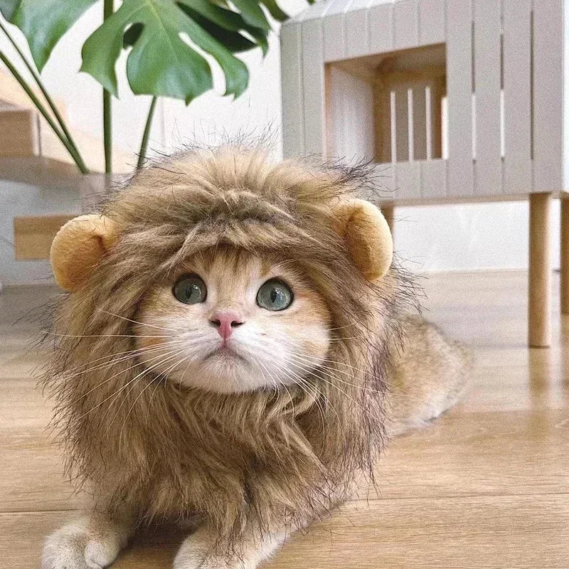 Lion Mane Pet Hat – Cat & Dog Halloween Christmas Costume Pet Costume Hat Babs