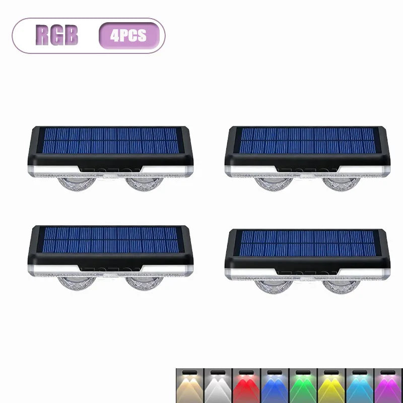 Solar LED Wall Lights 4-8PCS | 9 Modes IP65 Waterproof Outdoor Solar Outdoor Light Babs RGB-4PCS