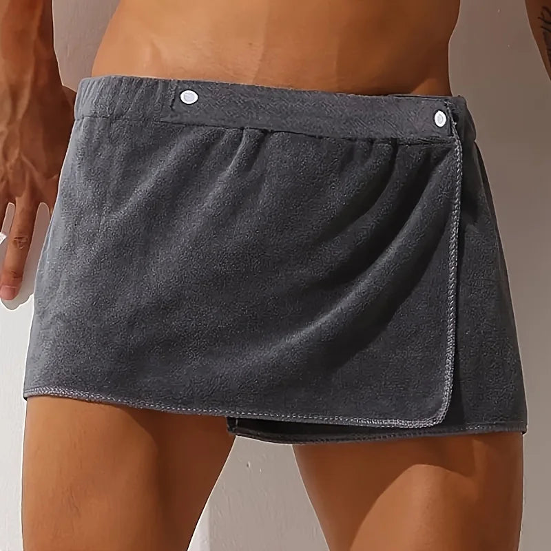 Men's Wearable Bath Towel Shorts – Ultra-Fine Microfiber Wearable Bath Towel Babs