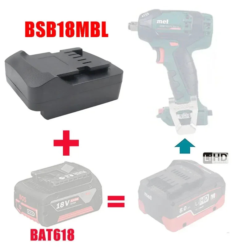 BSB18MBL Bosch 18V to Metabo 18V Battery Adapter Converter Battery Adapter Converter Babs