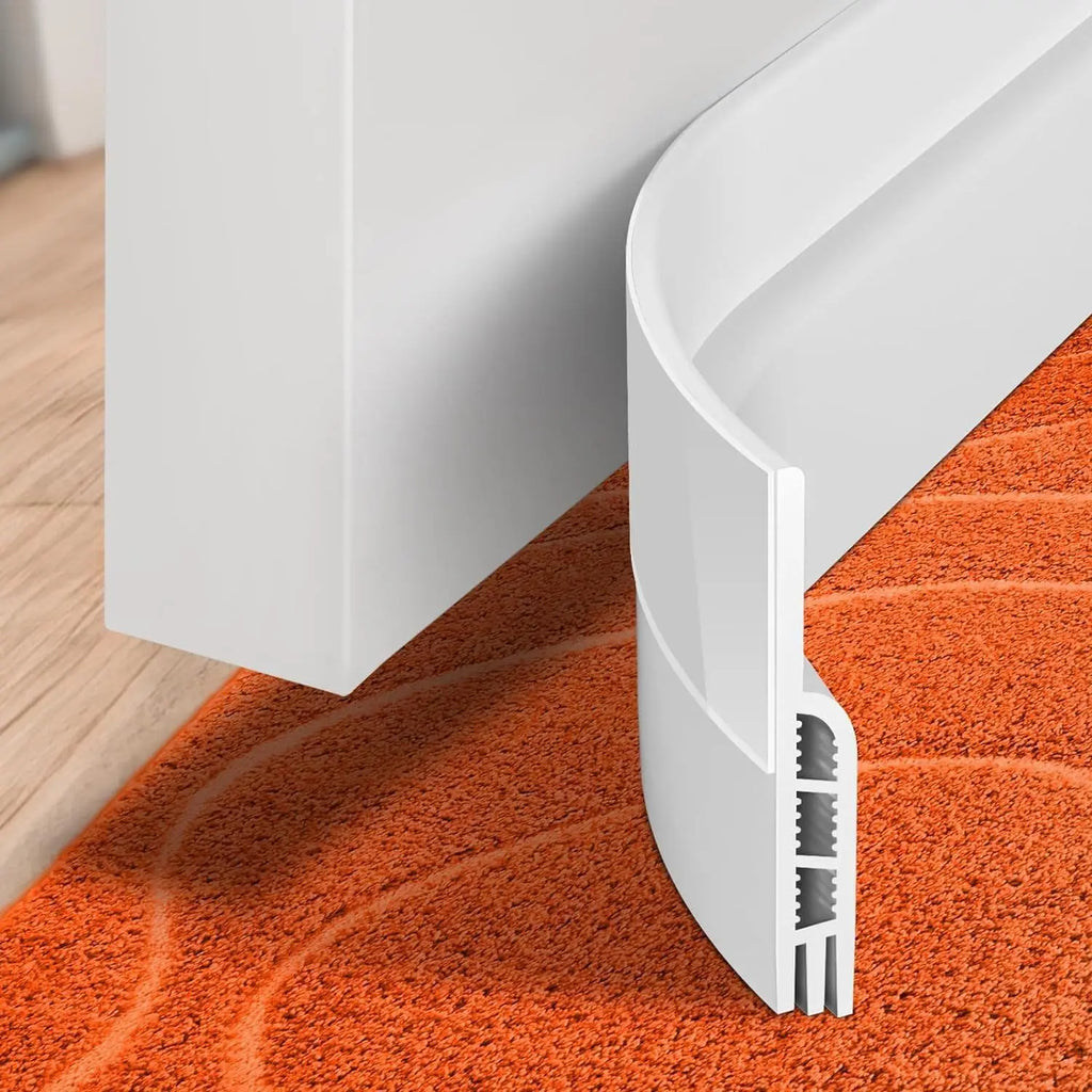 Under Door Draft Stopper Rubber Seal Strip – 1M, Self-Adhesive Door Seal Strip Babs White 1M