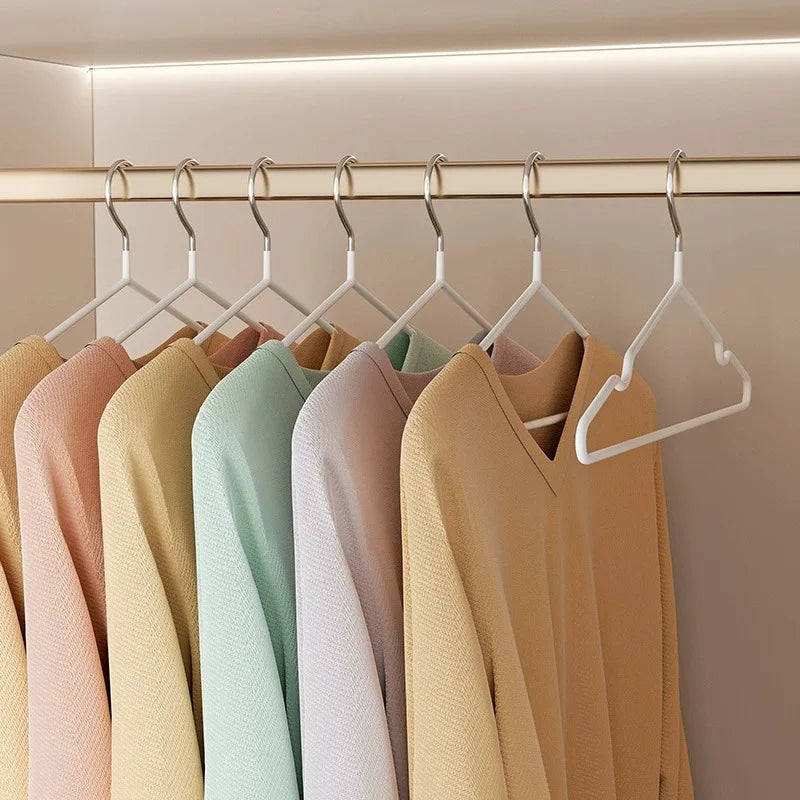 10-Pack Non-Slip Metal Coat Hangers with Round Notches Clothes Hangers Babs