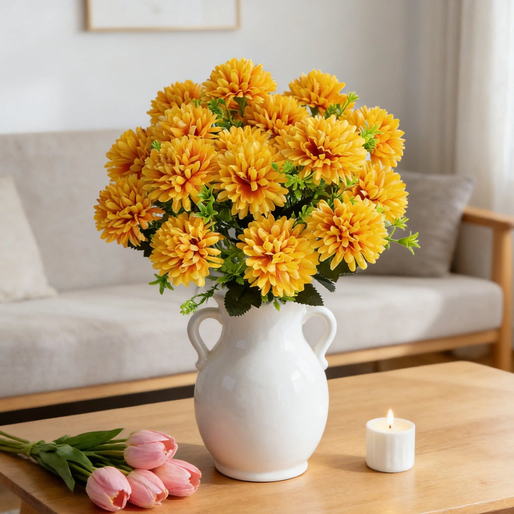 Artificial Silk Chrysanthemum Ball Flowers – Wedding & Home Décor Artificial Silk Flowers Babs