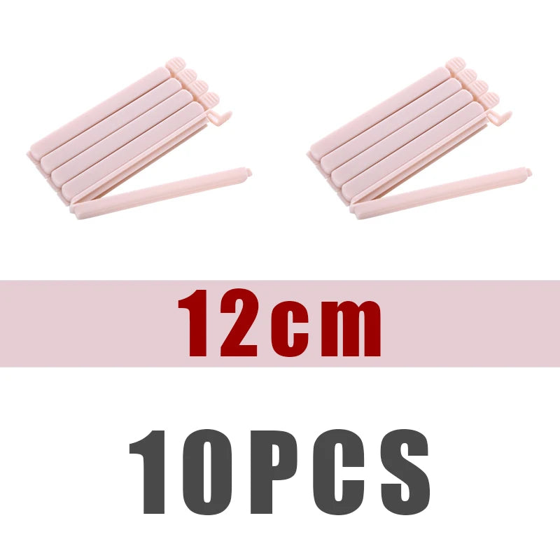 10-Pack Food Bag Sealing Clips – 12cm & 15.5cm Kitchen Clamps Food Bag Clips Babs 12cm Pink