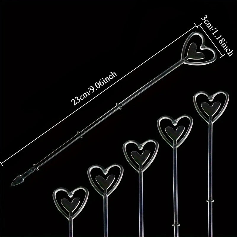 80pcs Heart-Shaped Plastic Flower Card Holders – Bouquets Floral Card Holders Babs