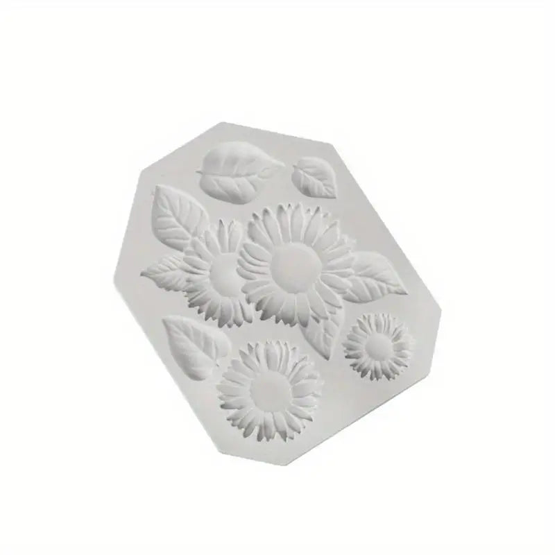 Sunflower Silicone Fondant Mold – Flower & Leaf Cake Decor Silicone Fondant Mold Babs