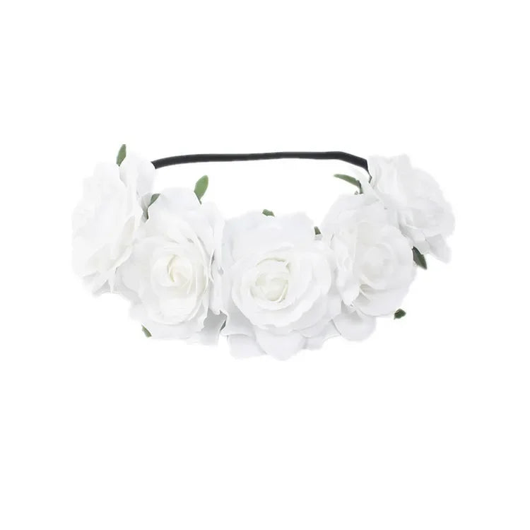 10-Pack Rose Flower Headband Wreath – Wedding & Party Set Floral Wreath Headband Babs 8