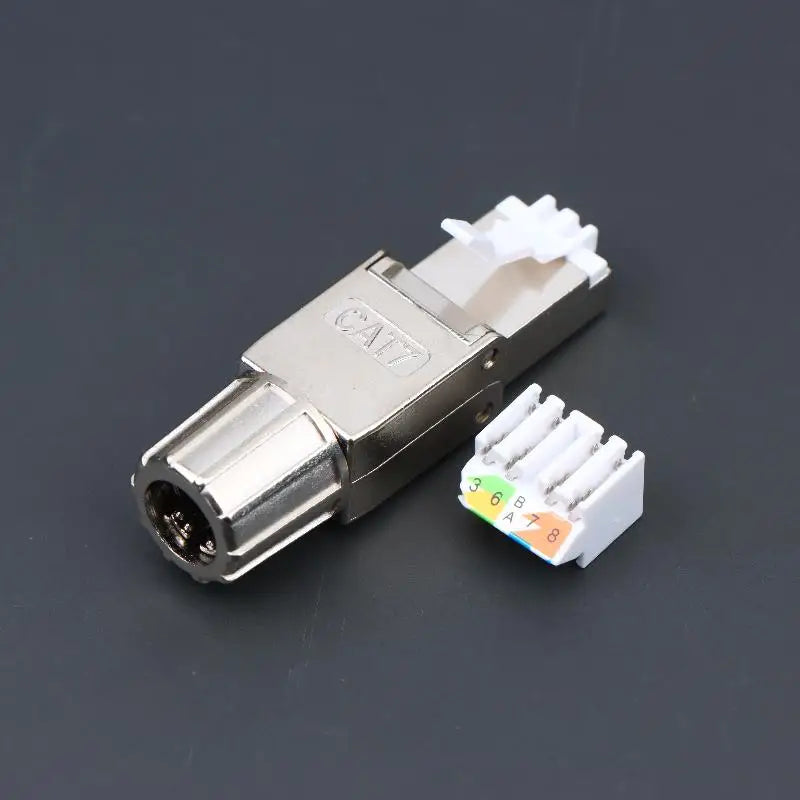 Tool-Free RJ45 Shielded Connector Zinc Alloy CAT5E Ethernet Network Connector Babs CAT7