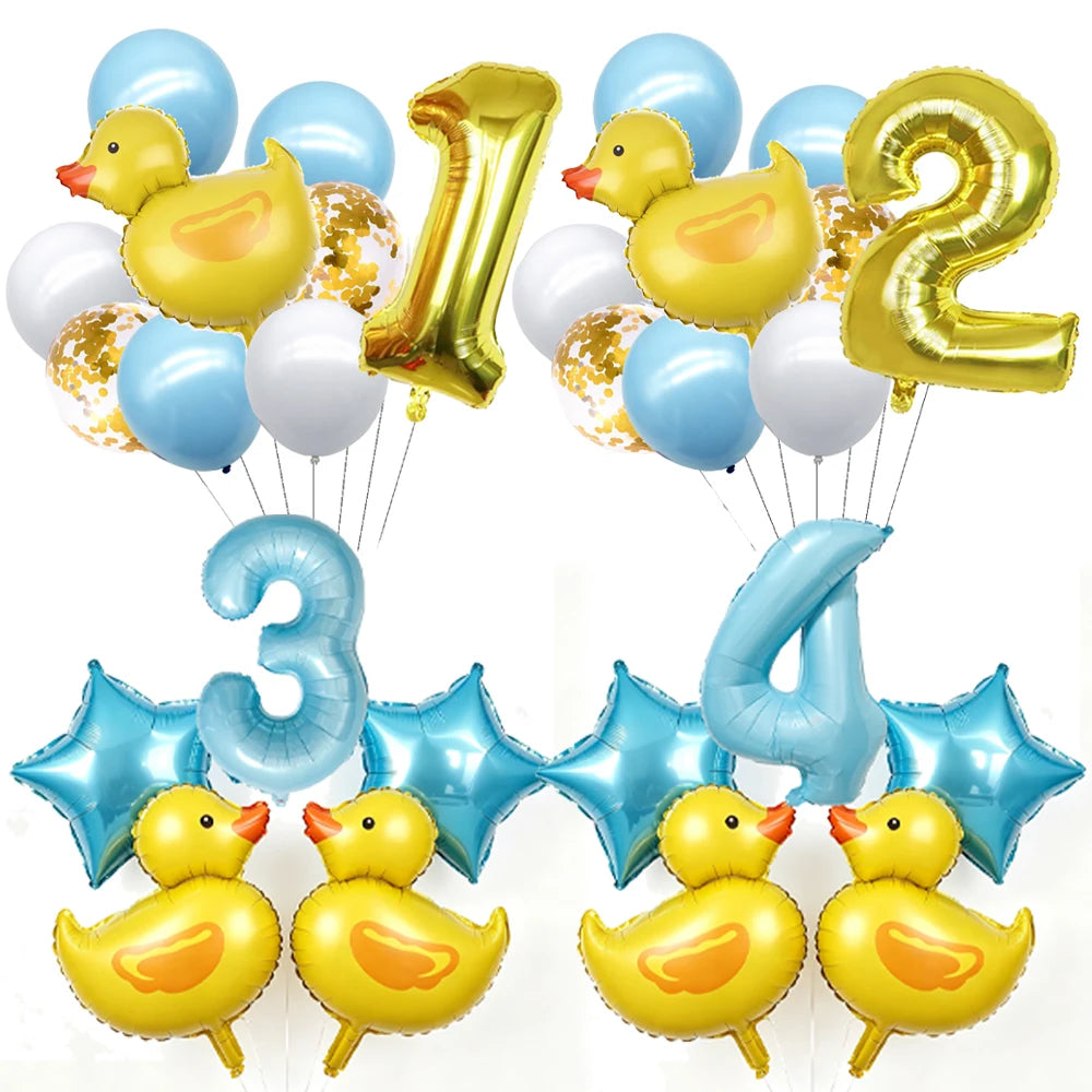 Mini Duck Foil Balloon Set – Farm Theme Baby Shower Birthday Party Balloon Set Babs