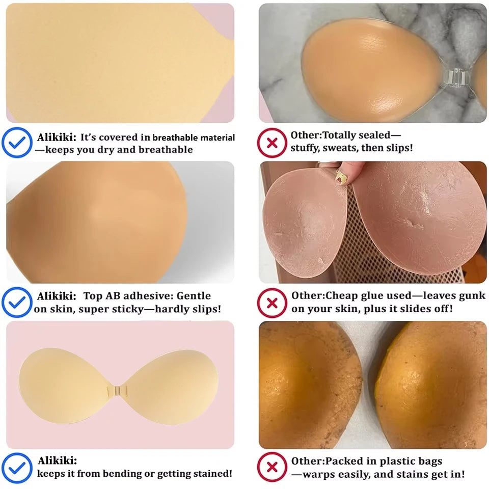 Invisible Strapless Sticky Push Up Bra for Women | Adhesive Adhesive Sticky Bra Babs