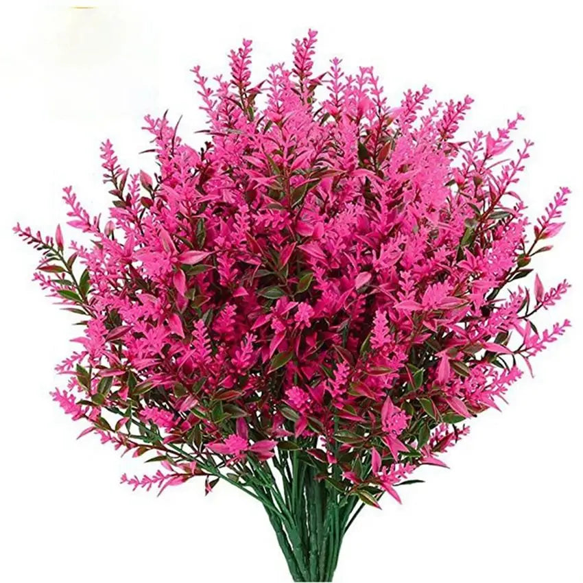 Artificial Lavender Bouquet – Fake Plastic Flowers for Home & Wedding Artificial Flower Bouquet Babs Rose Red 5 pcs