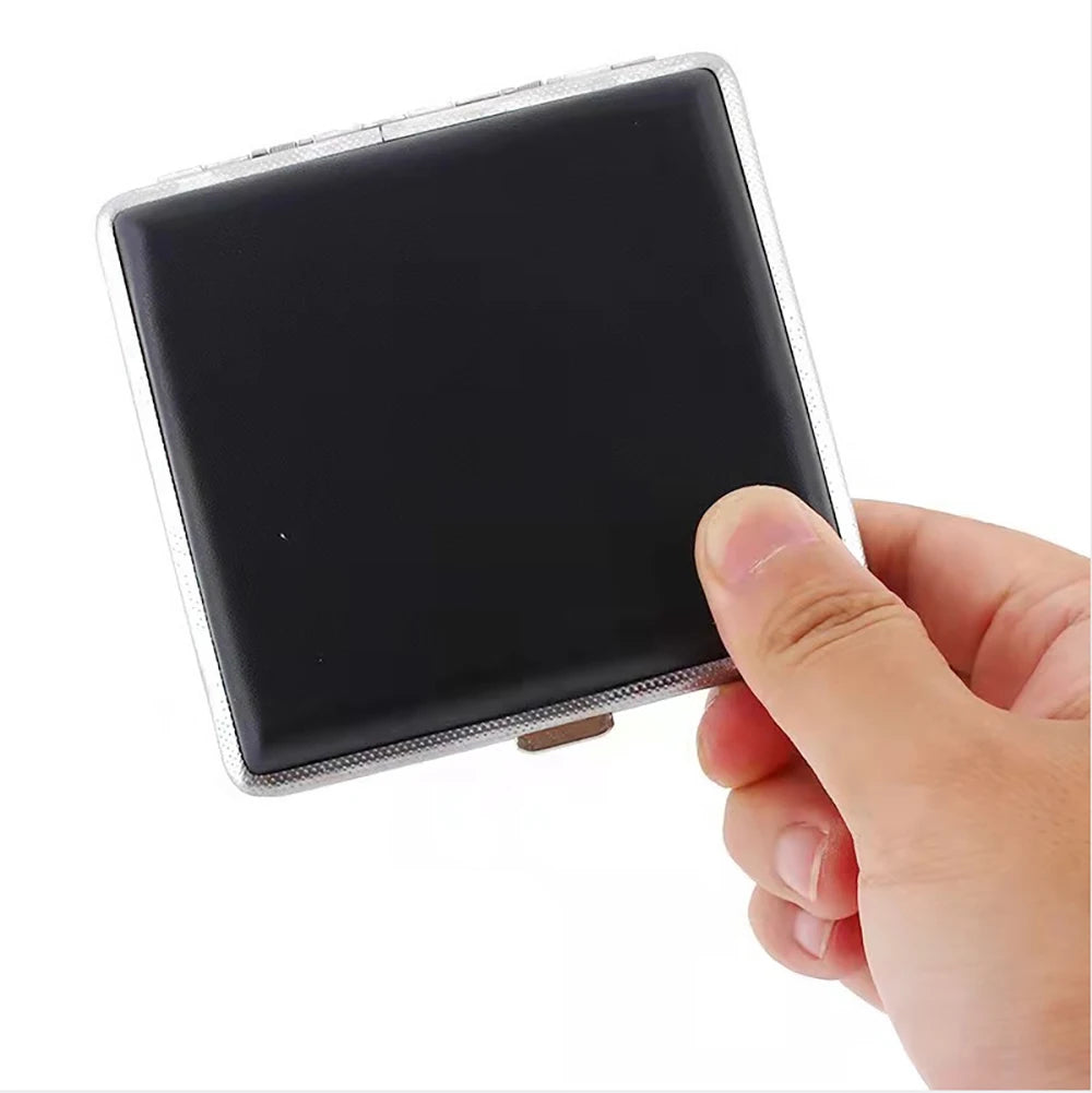 HOMEFISH 20-Stick Leather Metal Cigarette Case – Unisex Gift Leather Cigarette Case Babs