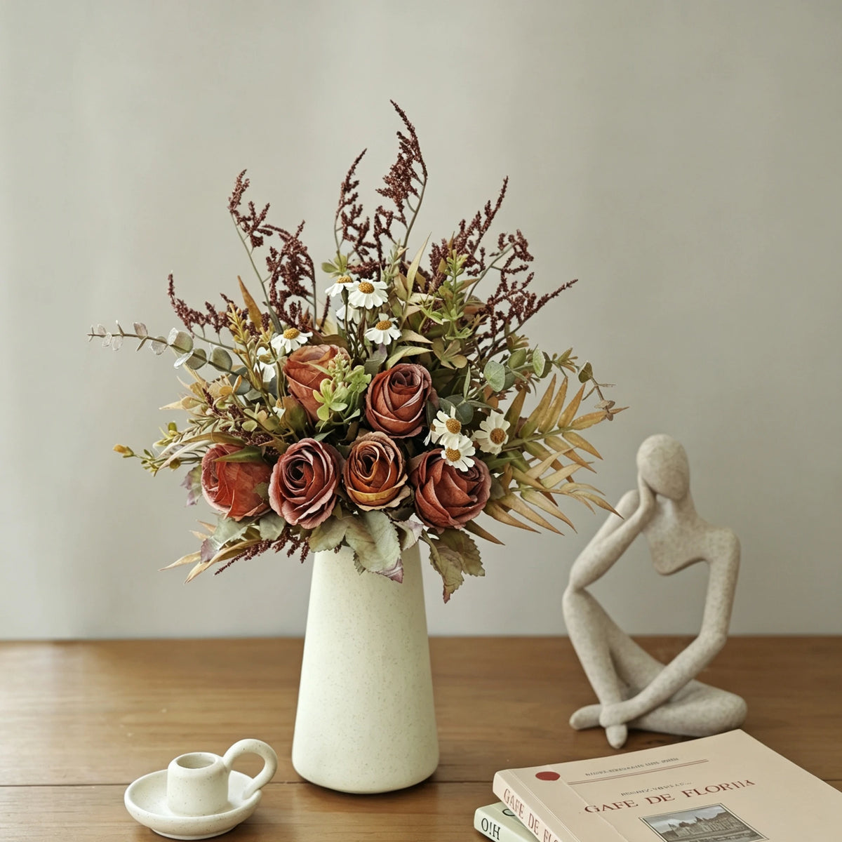Silk Rose Artificial Flower Bouquet – Wedding & Home Decor Artificial Flower Bouquet Babs