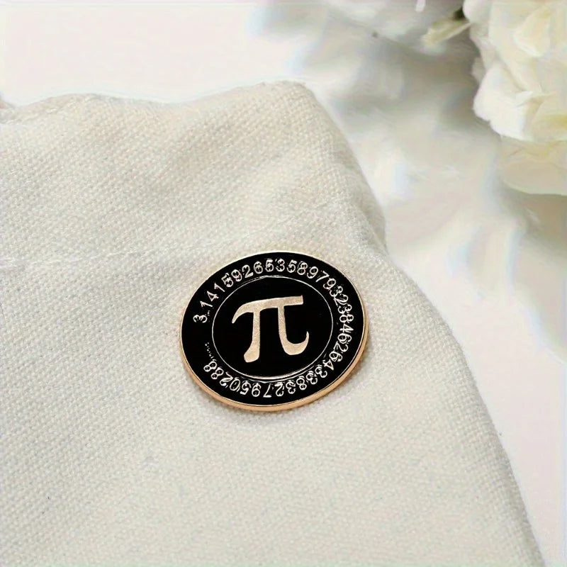 Math Pi Enamel Pin – Zinc Alloy Brooch for Clothing & Bags Enamel Lapel Pin Babs