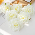 100pc Silk Artificial Rose Heads 10cm – Wedding & Home Decor Artificial Silk Flowers Babs Milky White 100 pieces