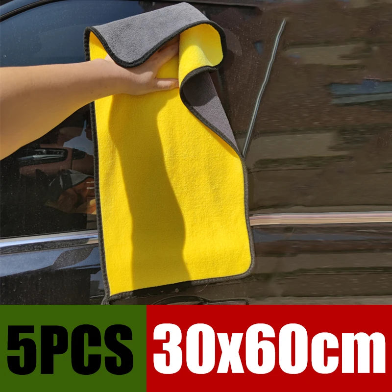 5-Pack Microfiber Car Wash Towels – Soft Double-Layer Cloths Microfiber Cleaning Towels Babs 30x60cm 5 PCS