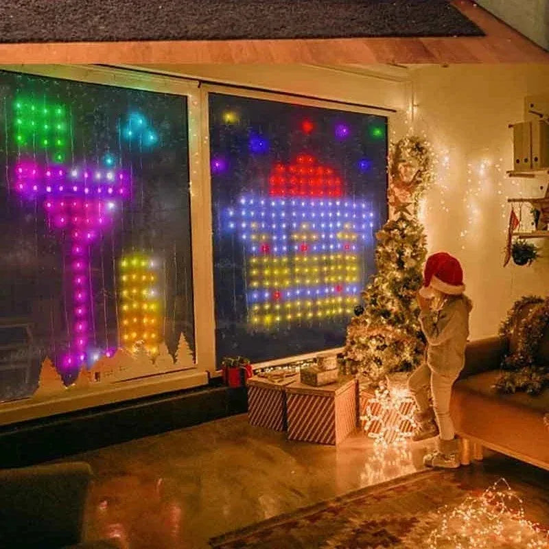 RGB Smart Curtain LED Lights – Bluetooth App, USB, DIY Colors LED Curtain String Lights Babs