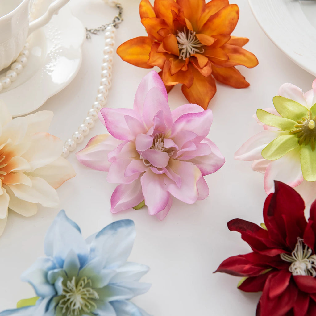 Silk Lotus Artificial Flowers 10/20pcs | Wedding & Home Décor Artificial Silk Flowers Babs Mix 10 pcs